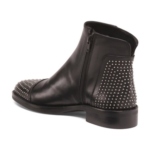 Stelle Monelle Black Studded Leather Ankle Boot - Picture 6 of 6